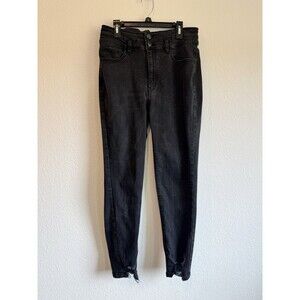 Kancan Women's Black Kurvy Ultra Hight Rise Ankle Skinny Jeans Distressed 29